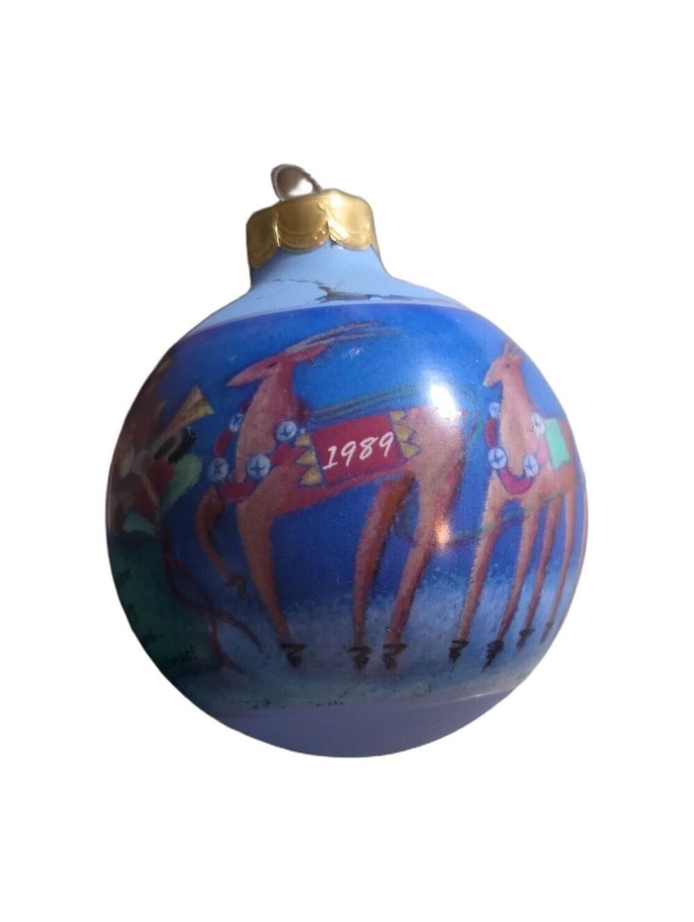 Hallmark 1989 Christmas Ornament Round Light Blue - Used